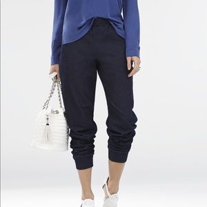 BCBG Blue Sami Woven Denim French Terry Sweatpant